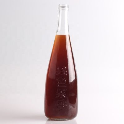 Color de la botella Vidrio Super Flint de 750 ml de vidrio de jugo con tapa de aluminio