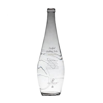 Botella de vidrio de agua mineral de 700 ml y 350 ml para bebidas industriales