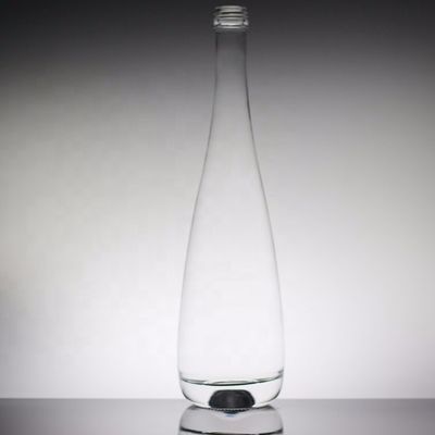Botella de vidrio de agua mineral de 700 ml y 350 ml para bebidas industriales