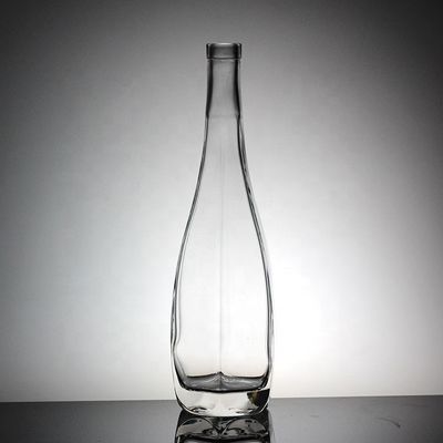 Botella con tapa de tornillo de vidrio transparente hecha a medida para zumo o refresco 330ml 500ml 750ml