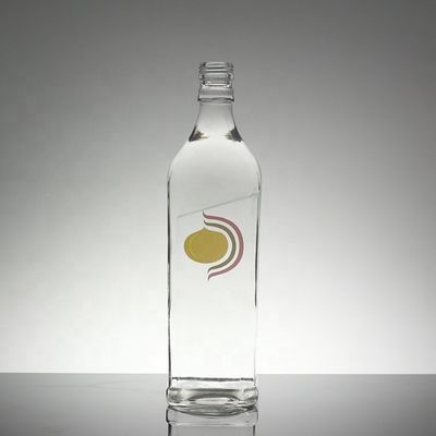 Botella con tapa de tornillo de vidrio transparente hecha a medida para zumo o refresco 330ml 500ml 750ml