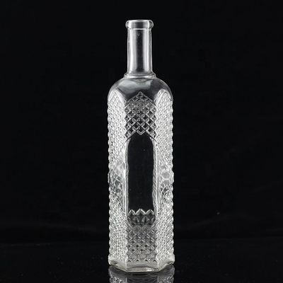 Botella de vidrio con tapa de tornillo de diseño especial para tequila de lujo en la industria