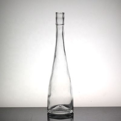 Botella de vidrio transparente para bebidas de cuello largo, alta y delgada, con alcohol blanco y vino de frutas