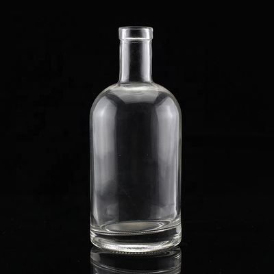 Botella de vidrio transparente de vodka industrial con cuello corto y cuerpo gordo 500 ml 750 ml