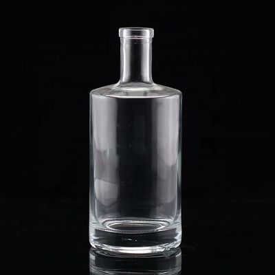 Botella de vidrio transparente de vodka industrial con cuello corto y cuerpo gordo 500 ml 750 ml
