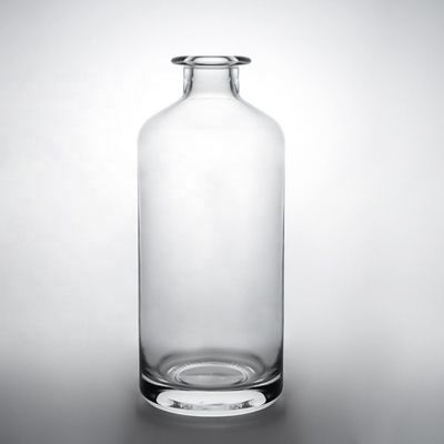 Botella de vidrio Whisky Botella de vidrio Vodka Gin Botella de ron con corcho 375ml 500ml 700ml 750ml 1000ml