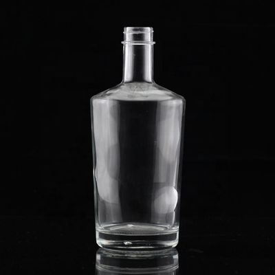 Botella de vidrio transparente de vodka industrial con cuello corto y cuerpo gordo 500 ml 750 ml