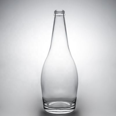 Botella de vidrio Whisky Botella de vidrio Vodka Gin Botella de ron con corcho 375ml 500ml 700ml 750ml 1000ml
