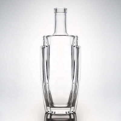 Logotipo del cliente aceptable Vidrio cuadrado Super Flint 500ml 700ml 750ml Botella para Gin