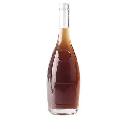 375ml Logotipo personalizado grabado con lágrima en forma de gota de ginebra botella de vidrio de ron con tapones para licor