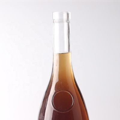375ml Logotipo personalizado grabado con lágrima en forma de gota de ginebra botella de vidrio de ron con tapones para licor
