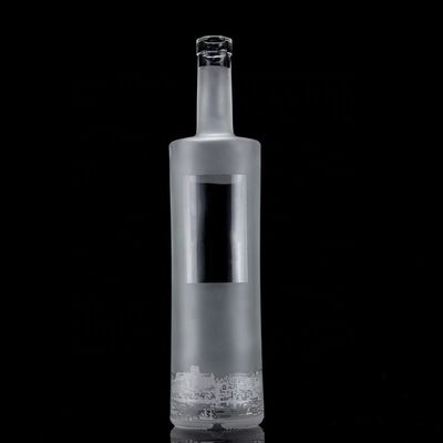 Botella de vodka de vidrio de 750 ml y 500 ml de impresión decal con diseño congelado y material base