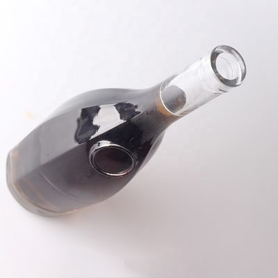375ml Logotipo personalizado grabado con lágrima en forma de gota de ginebra botella de vidrio de ron con tapones para licor