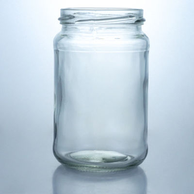 Jarrón de vidrio de miel redondo de 500 ml con tapa de metal y material de base de vidrio