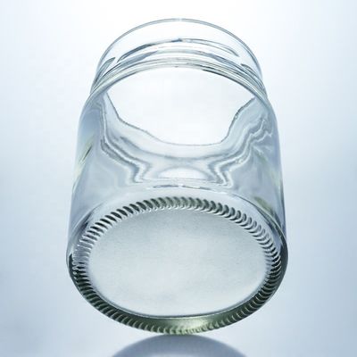 Jarrón de vidrio de miel redondo de 500 ml con tapa de metal y material de base de vidrio