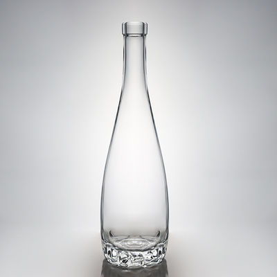 Botella de vidrio a rayas única para vodka, ginebra, whisky, ron, vino y corcho 500 ml 700 ml 750 ml