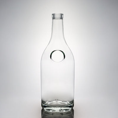 Botella de vidrio a rayas única para vodka, ginebra, whisky, ron, vino y corcho 500 ml 700 ml 750 ml