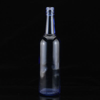 Impresión de pantalla de lujo de forma redonda Botella de vodka azul para la industria de licores y ginebra