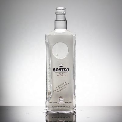 Botella de vidrio de 50 cl Estampado en caliente Vino de estilo cerámico Botella de bebidas para bebidas 700ml