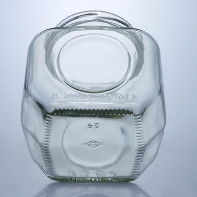 600ml Jarrón de vidrio para comida con salsa de chilli de miel Capa de aluminio conveniente y elegante