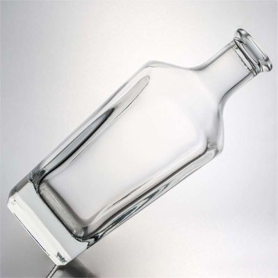 Botella de vidrio cuadrada única para whisky, vodka, tequila, ginebra, ron, sellador, corcho incluido
