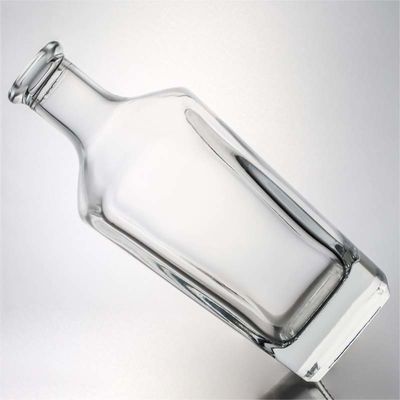 Botella de vidrio cuadrada única para whisky, vodka, tequila, ginebra, ron, sellador, corcho incluido