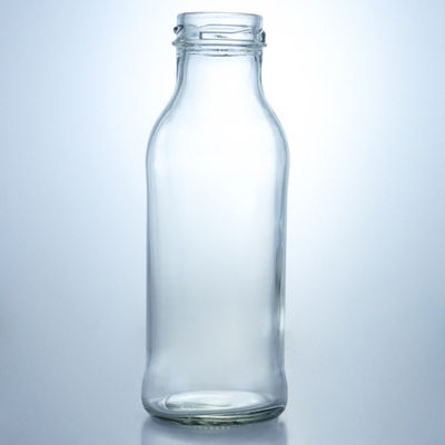 250 ml Jar redondo de vidrio para alimentos para leche, jugo de frutas y té Logotipo personalizado y collar de vidrio