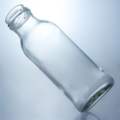 250 ml Jar redondo de vidrio para alimentos para leche, jugo de frutas y té Logotipo personalizado y collar de vidrio