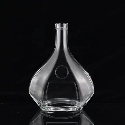 750 ml de forma de corte diseño único botella de vidrio de bebidas alcohólicas fabricado por para personalizado hecho