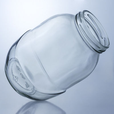Jarrón de vidrio redondo transparente para el manejo de la superficie decal en la solución de producción de grado alimenticio