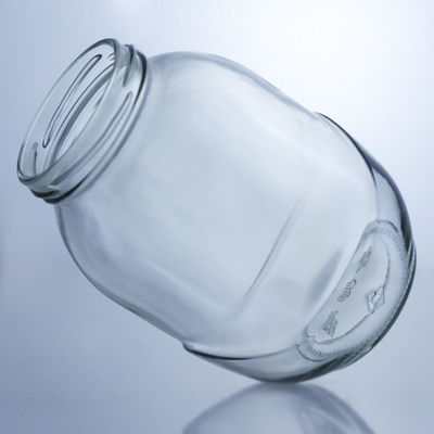 Jarrón de vidrio redondo transparente para el manejo de la superficie decal en la solución de producción de grado alimenticio