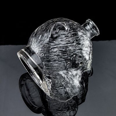 Diseño único 500ml 750ml Botella de vidrio en forma de cabeza de mono para vodka Liquor con corcho