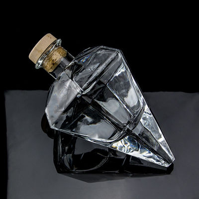 Popular Design Super Flint 700ml Botella de vidrio de vodka con corcho y vidrio transparente