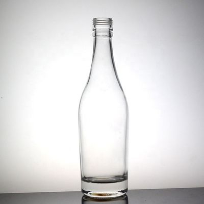 Botella de jugo de manzana transparente en forma de 500 ml Botella de vidrio de sílex alto con tapa de plástico