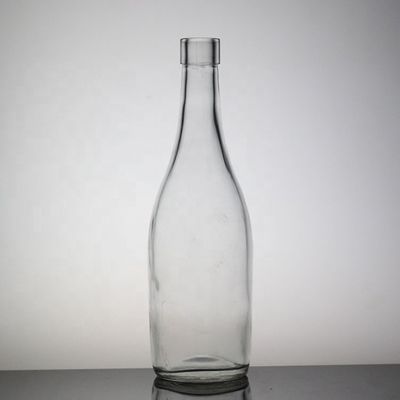 Botella de jugo de manzana transparente en forma de 500 ml Botella de vidrio de sílex alto con tapa de plástico