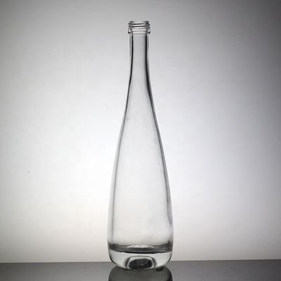 Botella de jugo de manzana transparente en forma de 500 ml Botella de vidrio de sílex alto con tapa de plástico