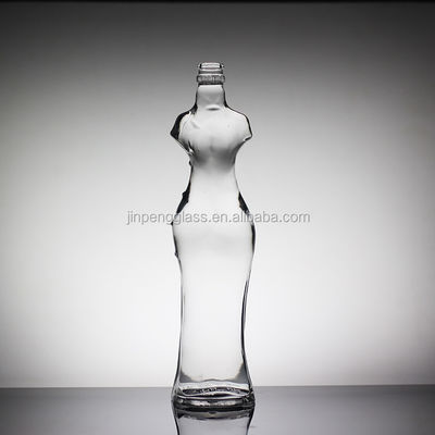 Diseño personalizado Cuerpo femenino Forma especial Botella de licor 1000ml 750ml con superficie decal