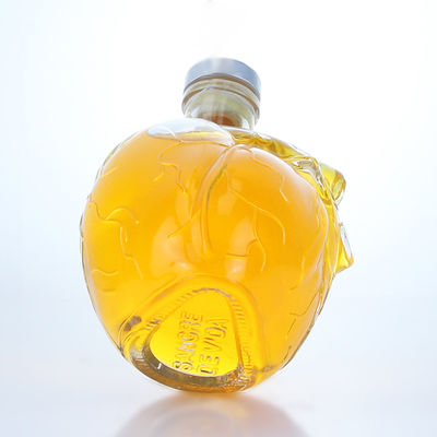 Botella de licor de vidrio en forma de corazón clara o personalizada para bebidas whisky vodka brandy