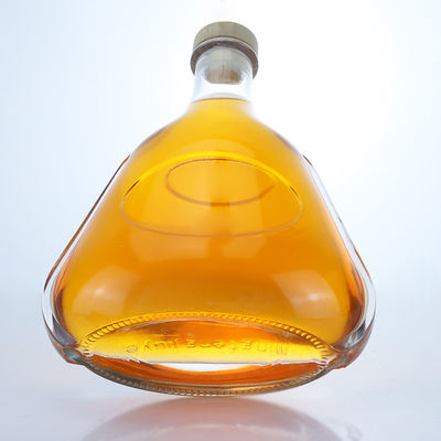 Botella de vidrio de 700 ml clara o personalizada para ginebra, ron, champán, brandy, whisky y licor
