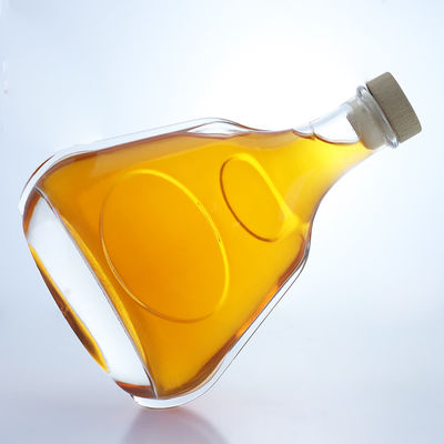 Botella de vidrio de 700 ml clara o personalizada para ginebra, ron, champán, brandy, whisky y licor