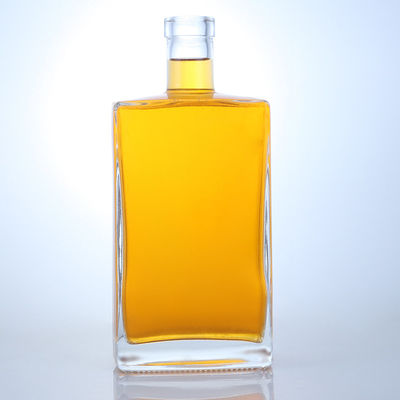 Logotipo personalizado Botella de vidrio de 750 ml para Gin Rum Champagne Brandy Tequila Whisky Liquor