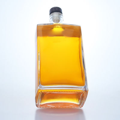 Logotipo personalizado Botella de vidrio de 750 ml para Gin Rum Champagne Brandy Tequila Whisky Liquor