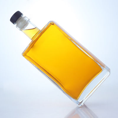 Logotipo personalizado Botella de vidrio de 750 ml para Gin Rum Champagne Brandy Tequila Whisky Liquor
