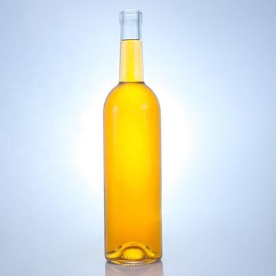 Botella de vidrio de logotipo personalizado para 750 ml de cuello largo limpio Flint Gin Rum Champagne Liquor