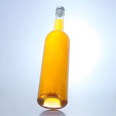 Botella de vidrio de logotipo personalizado para 750 ml de cuello largo limpio Flint Gin Rum Champagne Liquor