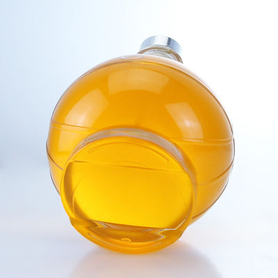 Whisky Gin Rum Vodka Collar de vidrio Botella en forma de bola con tapa personalizada y tapon de corcho