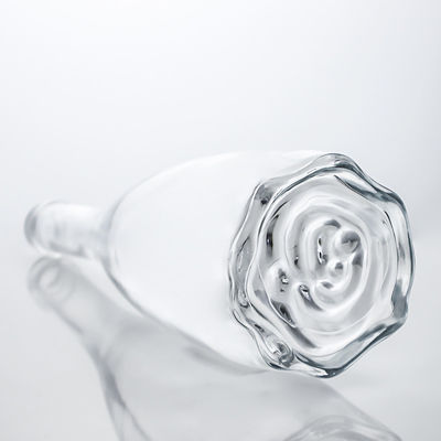 Whisky Gin Rum Vodka Collar de vidrio grabado Botella redonda de licor con tapa personalizada