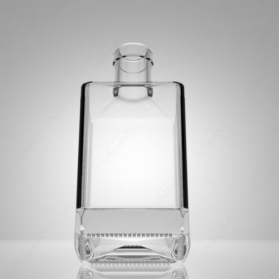 Botella de vidrio cuadrada de 50 ml para Whiskey Gin Rum con tapa personalizada y corcho incluido