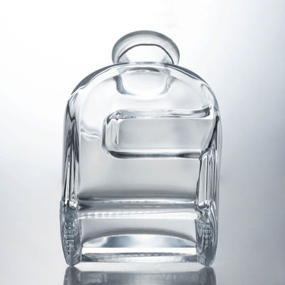 Botella de licor de vidrio Squircle personalizada para ginebra, ron, brandy, vodka y corcho incluido