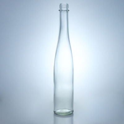 Contenedor de bebidas Botella de vidrio de sílex de alta y delgada con tapa de tornillo